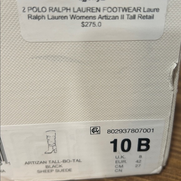 Lauren Ralph Lauren Over the Knee Black leather Boots new in box size 10 - Picture 11 of 11